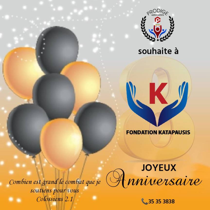 8e anniversaire Katapausis : Prodige Association prévoit une série d’activités spéciales